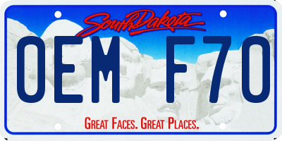 SD license plate 0EMF70