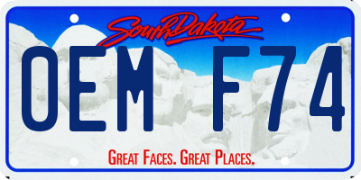 SD license plate 0EMF74