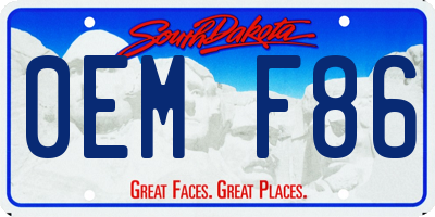 SD license plate 0EMF86