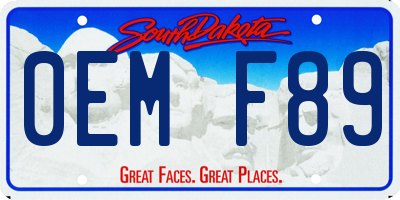 SD license plate 0EMF89