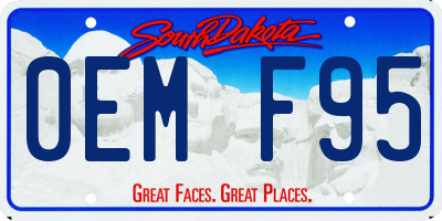 SD license plate 0EMF95