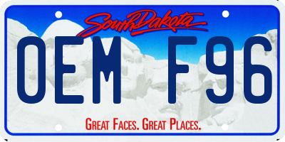 SD license plate 0EMF96