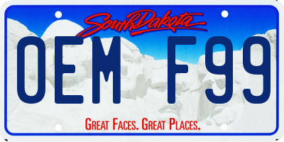 SD license plate 0EMF99