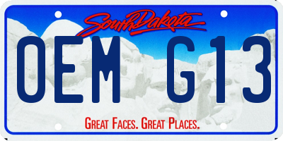 SD license plate 0EMG13