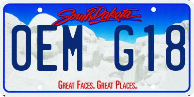 SD license plate 0EMG18