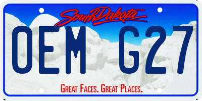 SD license plate 0EMG27