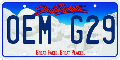 SD license plate 0EMG29