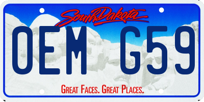 SD license plate 0EMG59