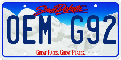 SD license plate 0EMG92
