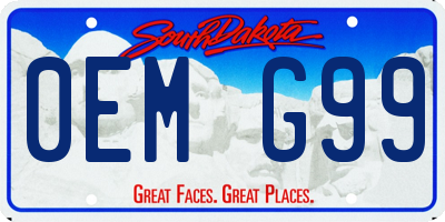 SD license plate 0EMG99