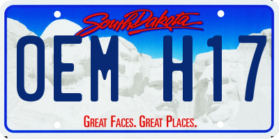 SD license plate 0EMH17