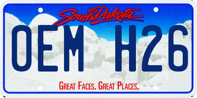 SD license plate 0EMH26
