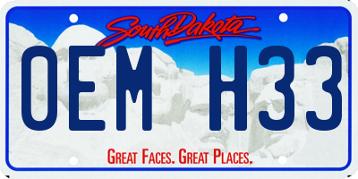 SD license plate 0EMH33
