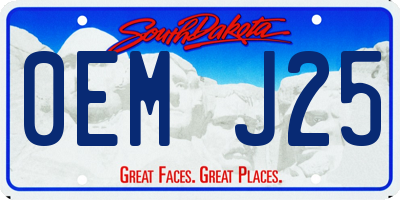 SD license plate 0EMJ25