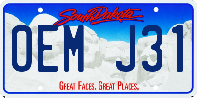 SD license plate 0EMJ31