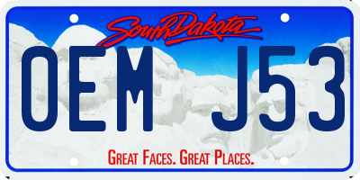 SD license plate 0EMJ53