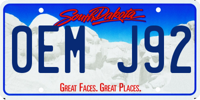 SD license plate 0EMJ92