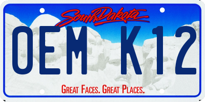 SD license plate 0EMK12