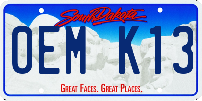 SD license plate 0EMK13