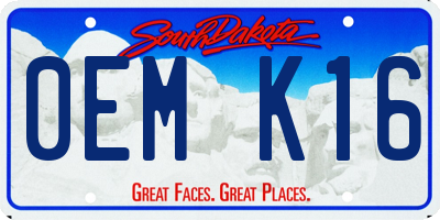 SD license plate 0EMK16