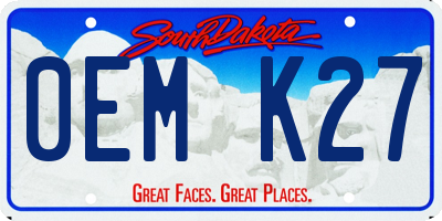 SD license plate 0EMK27