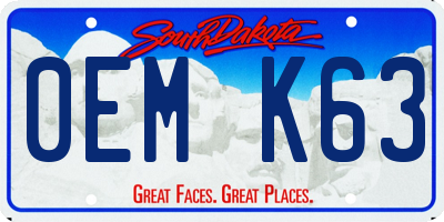 SD license plate 0EMK63