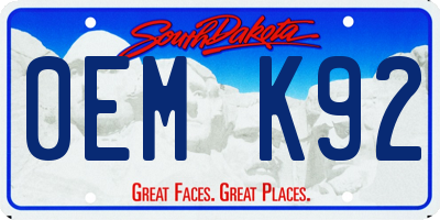 SD license plate 0EMK92