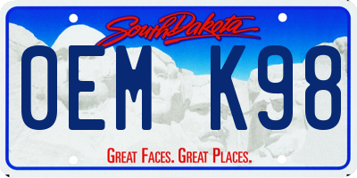 SD license plate 0EMK98