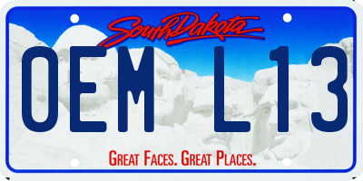 SD license plate 0EML13