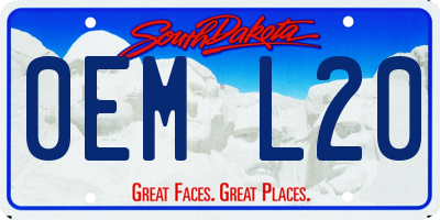 SD license plate 0EML20
