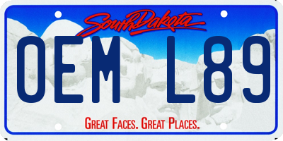 SD license plate 0EML89