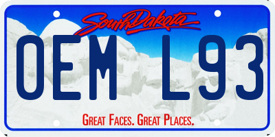 SD license plate 0EML93