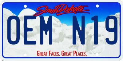 SD license plate 0EMN19