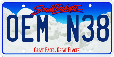 SD license plate 0EMN38