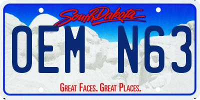 SD license plate 0EMN63