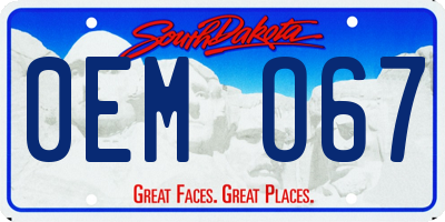 SD license plate 0EMO67