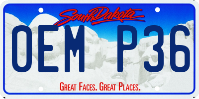 SD license plate 0EMP36