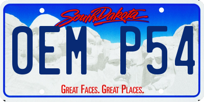 SD license plate 0EMP54