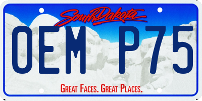 SD license plate 0EMP75