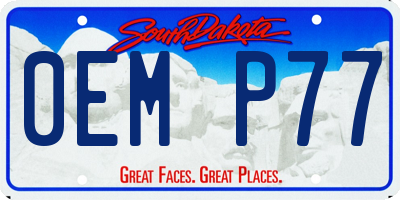 SD license plate 0EMP77