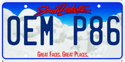 SD license plate 0EMP86