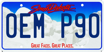 SD license plate 0EMP90