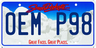 SD license plate 0EMP98