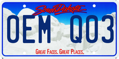 SD license plate 0EMQ03