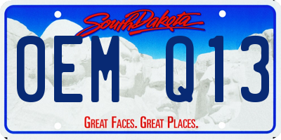 SD license plate 0EMQ13