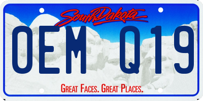SD license plate 0EMQ19