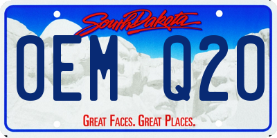 SD license plate 0EMQ20