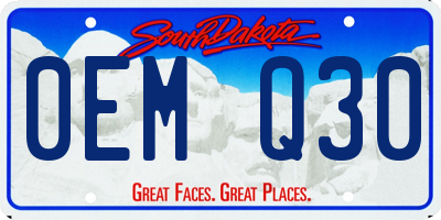 SD license plate 0EMQ30