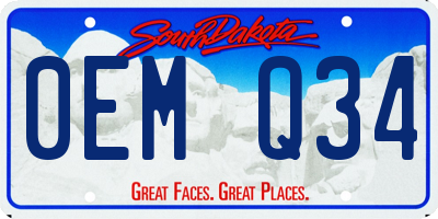 SD license plate 0EMQ34