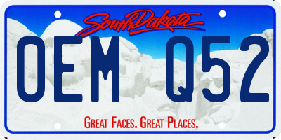 SD license plate 0EMQ52